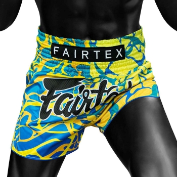 Short de Boxe Thaï FAIRTEX BS1927 MAGMA " JAUNE/BLEU"