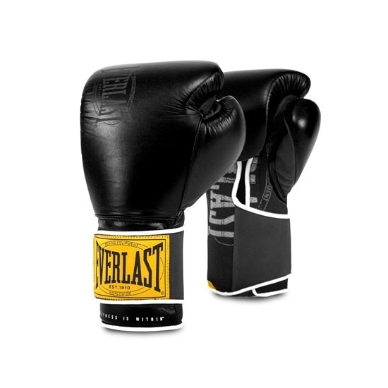 Gants de boxe d'entraînement Everlast, noirs, 16 oz