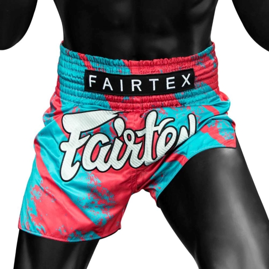 Short de Boxe Thaï FAIRTEX BS1929 STREET KING " TURQUOISE/ROUGE "