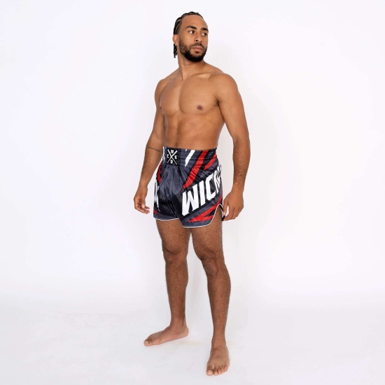 Short de Boxe Thaï Wicked One DISTRICT Gris/Rouge