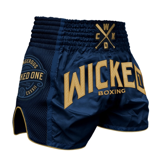 Short de Boxe Thaï Wicked BLOCK NAVY